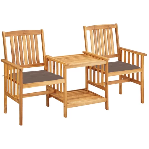 In Vrtni stoli s čajno mizico in blazinami trden akacijev les