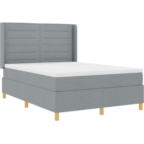 Box spring krevet Svijetlo siva 140 x 200 cm tkanina Slike