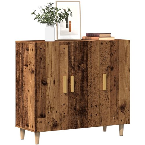 vidaXL Komoda starinski les 90x34x80 cm inženirski les Cene