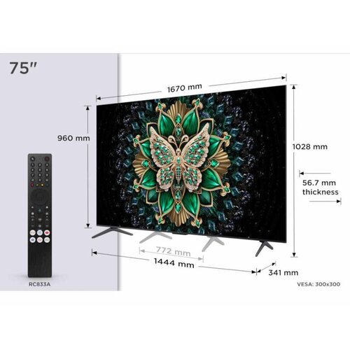 Tcl 75"C6K 4K QD-Mini LED TV144Hz Google TV Game MasterDolby Atmos Onkyo 2.1 HDR Premium Cijene