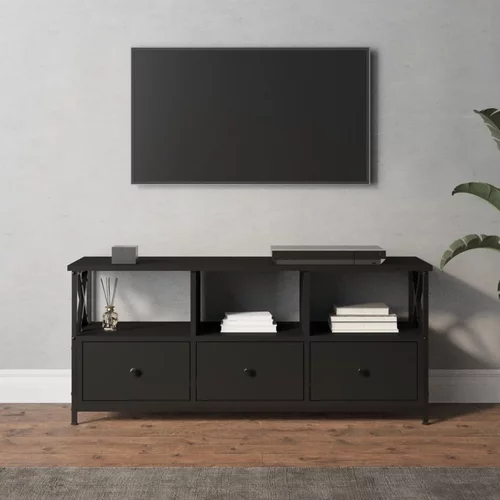 vidaXL TV omarica črna 102x33x45 cm inženirski les in železo