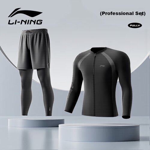 Li-Ning Mu&amp;scaron;ki set za kupanje, Dugi rukav, Crni Slike