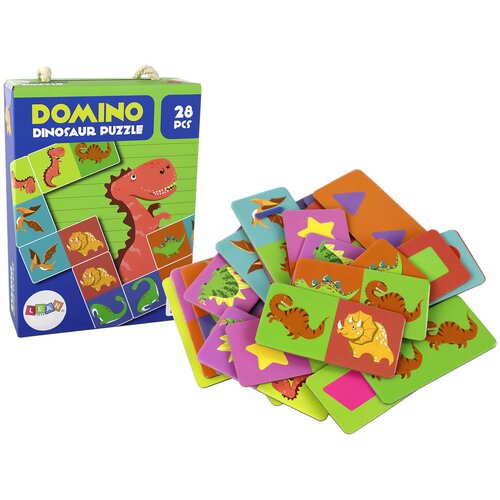 Logic Game Double-Sided Puzzle Dominoes Dinosaurs 10cm x 5cm 28 Pieces. Cijene