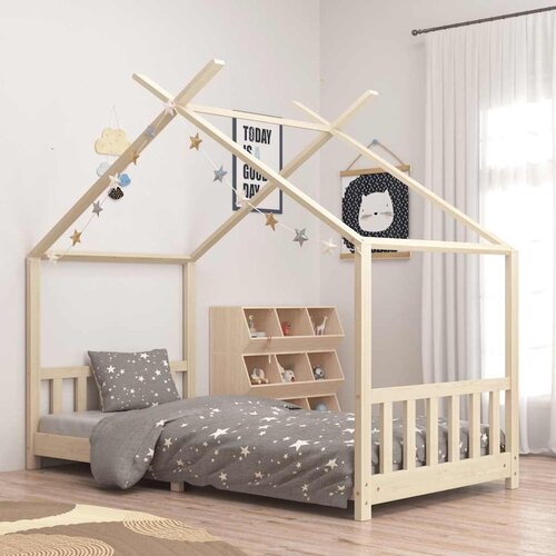 VidaXL otro&amp;scaron;ki posteljni okvir iz trdne borovine 90x200 cm Slike