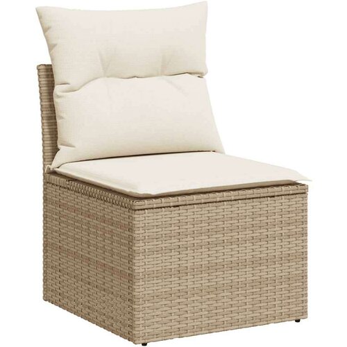 VidaXL 10-dijelni set vrtnih sofa s jastucima bež od poliratana bagrem Slike