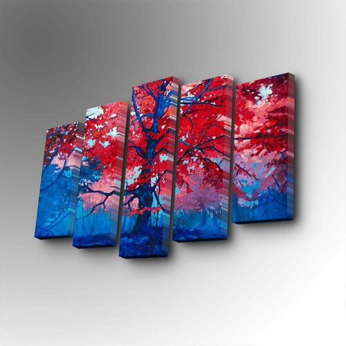 Wallity 5PUC-098 multicolor decorative canvas painting (5 pieces) Slike