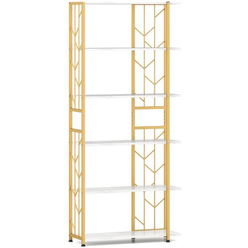 Costway Rustikalna knjižna omara Bela podstre&amp;scaron;na knjižna omara 80 x 31 x 180 cm, (5000007183) Slike