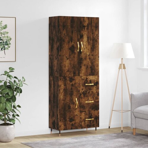 vidaXL Visoka komoda dimljeni hrast 69 5x34x180 cm konstruiranog drva Cene