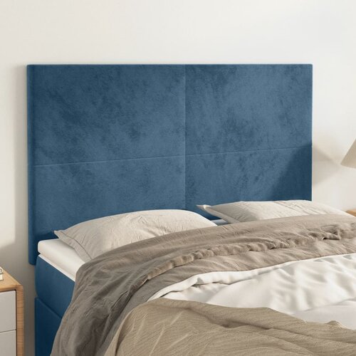 VidaXL Posteljno vzglavje 4 kosa temno moder 72x5x78/88 cm žamet Slike