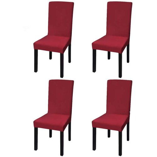 vidaXL Ravne raztegljive prevleke za stole 4 kosi bordo Cene