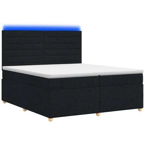  Boxspring krevet s madracem Crna 200 x 200 cm Tkanina - Crna 200 x 200 cm Dizajn linija Slike