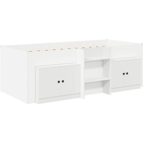  Loft krevet s ormarom s pohranom 3 pcs Bijela Konstruirano drvo Slike