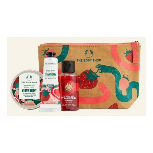The Body Shop lather & Slather Juicy Strawberry Gift Bag Slike