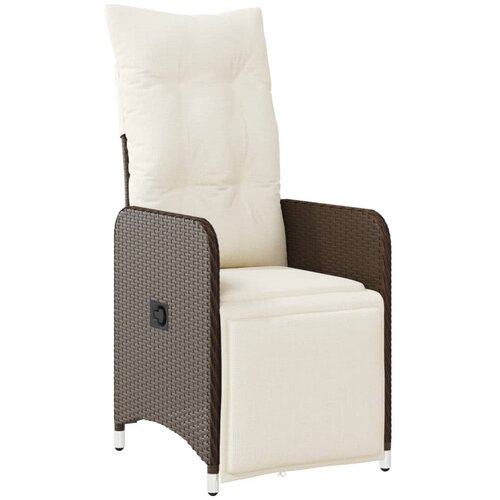 Maison Chic Nastavljiv Vrtni Stoli - Stol za vrt z blazino rjav poli ratan JS49, (21878394) Slike