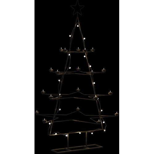  Metalno ukrasno božićno drvce crno 140 cm Slike