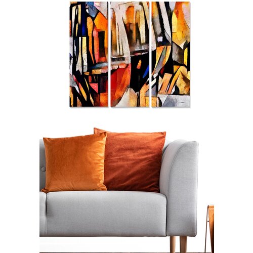 Wallity MDF1092172451 multicolor decorative mdf painting (3 pieces) Cene