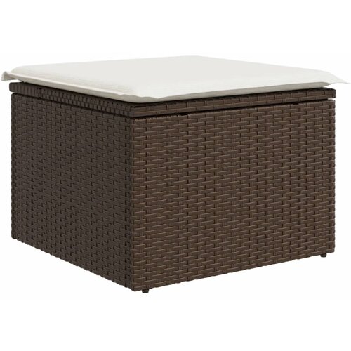 Maison Chic Vrtni stolček - Vrtni stoli z blazino rjav 55x55x37 cm poli ratan JS827, (21878360) Slike