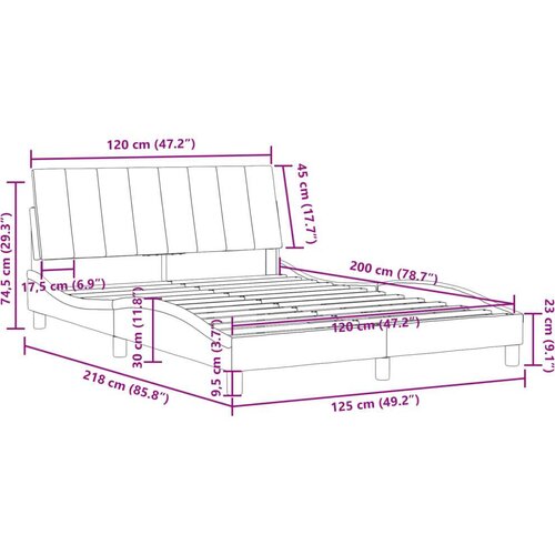  Okvir za krevet s uzglavljem tamnozeleni 120x200 cm bar&amp;scaron;unasti Slike