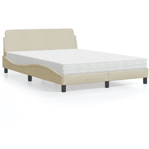  Krevet s madracem Dover krem 140 x 190 cm od tkanine Cene