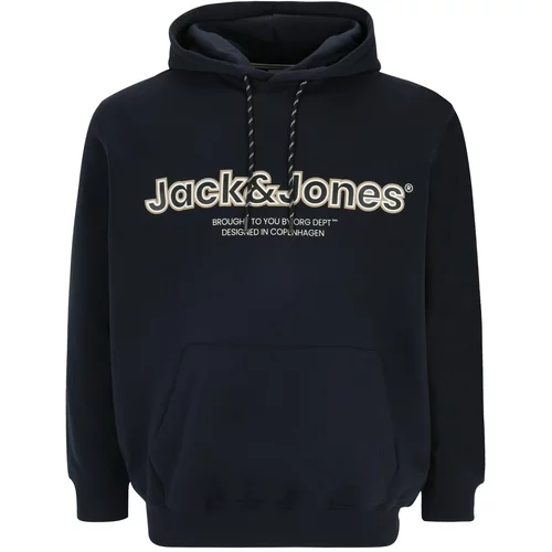 Jack & Jones Plus Majica 'LAKEWOOD' bež / mornarska / črna / bela