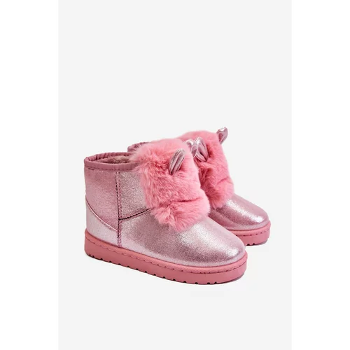 Kesi Children's Snow Boots Insulated With Fur With Little Ears Pink Betty