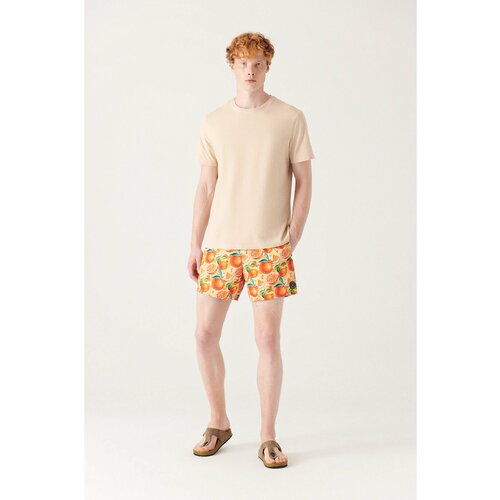 Avva Men's Orange Printed Marine Shorts Cene