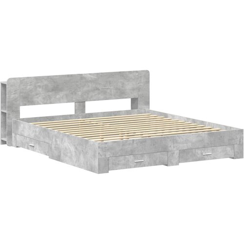  Okvir kreveta s pohranom Betonska siva 200 x 200 cm Slike