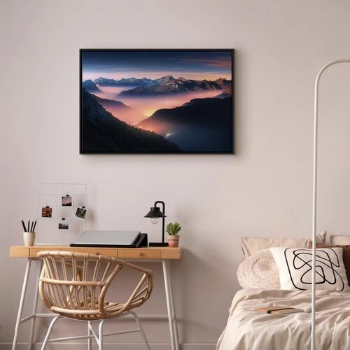  Slika - Mountain Breath (1 Part) Wide - First Variant 60x40 U crnom drvenom okviru Slike
