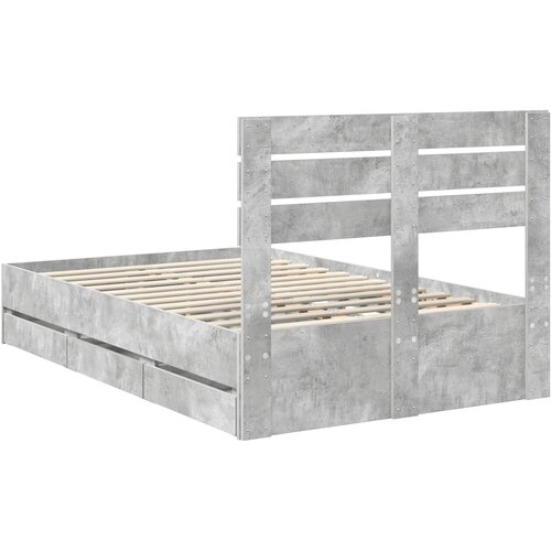  Krevetna konstrukcija s ladicama Betonski sivi 135 x 190 cm Siva 196 x 138 x 100 cm Slike