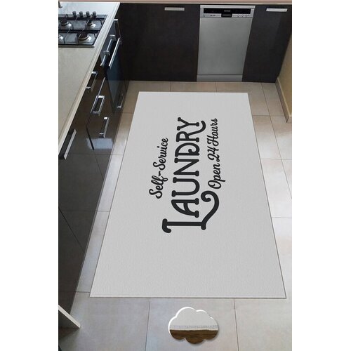 Conceptum Hypnose Tepih Wookece225, 100x300 cm, Bijelo-crni Cene