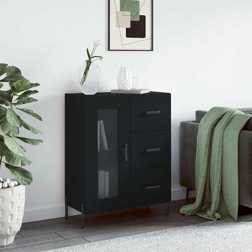  Komoda crna 69,5 x 34 x 90 cm od konstruiranog drva Cijene