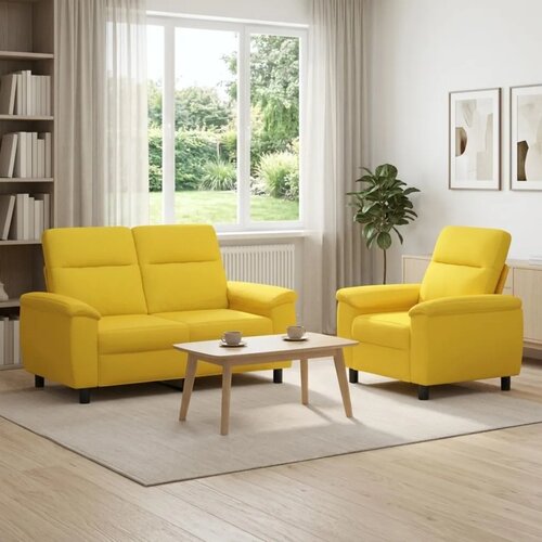  Set sofe 2 pcs Svijetlo žuta Tkanina - Svjetložuta 1-Sjedalo + 2-Sjedalo (120 cm) Cijene