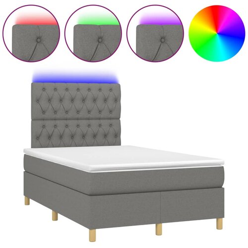 Maison Chic Box spring postelja - Vzmetna postelja z vzmetnico LED temno siva 120x200 cm blago SL3059, (21903263) Cene