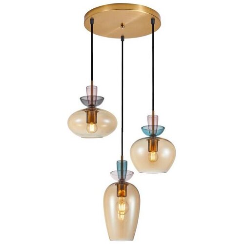  ITALUX PND-31882-3A-GD-AMB-Luster na sajli FANDA 3xE27/40W/230V zlatna/zadimljeno bež Cene