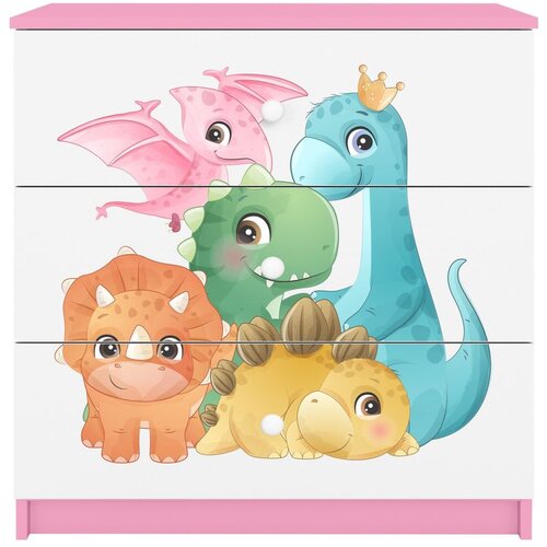  Dječja komoda - DINOSAURI - bijela Slike