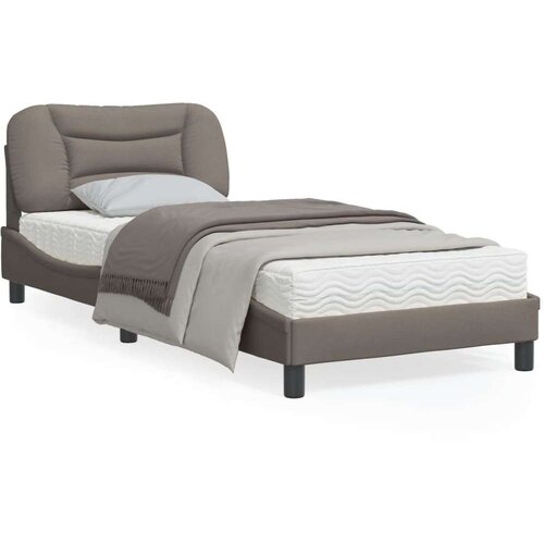 Posteljni okvir z LED brez vzmetnice Taupe 90x190cm Tkanina Cene