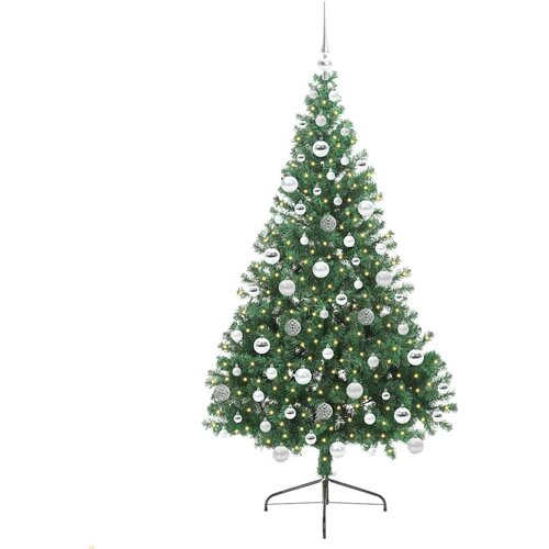 VidaXL Umjetno predsvijetljeno božićno drvce Zelena 180 cm PVC Slike