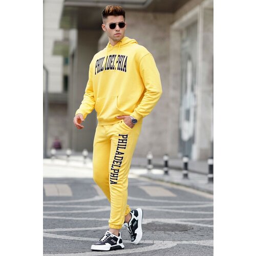 Madmext Sports Sweatsuit Set - Yellow - Relaxed fit Slike
