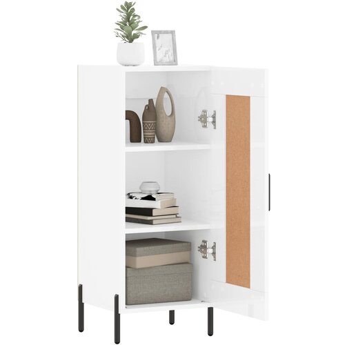  Komoda sjajna bijela 34,5 x 34 x 90 cm od konstruiranog drva Slike