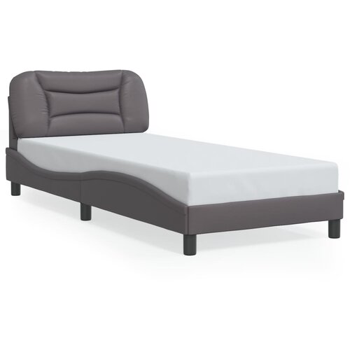 Maison Chic Posteljni okvir - Enojna postelja - Postelja za odrasle z vzglavjem siv 80x200 cm umetno usnje-J9661, (21761818) Cene
