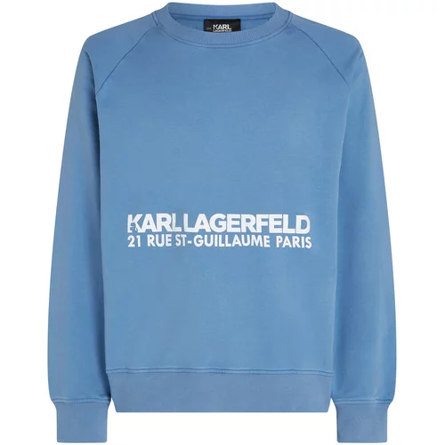 Karl Lagerfeld Sweater majica 'Rue St-Guillaume' sivkasto plava / bijela