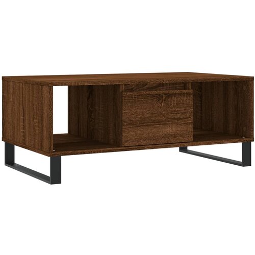 Maison Chic Klubska mizica - kavna mizica - Nizka mizica rjav hrast 90x50x36,5 cm inženirski les, (21753423) Slike