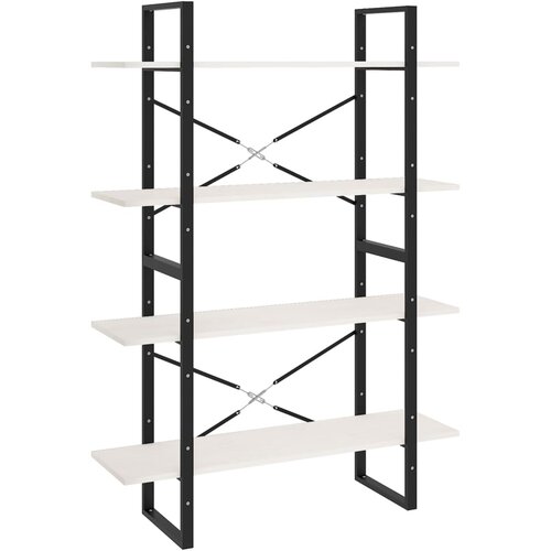 Maison Chic Knjižna omara - Knjižni regal 4-nadstropna bela 100x30x140 cm trdna borovina, (21725011) Slike
