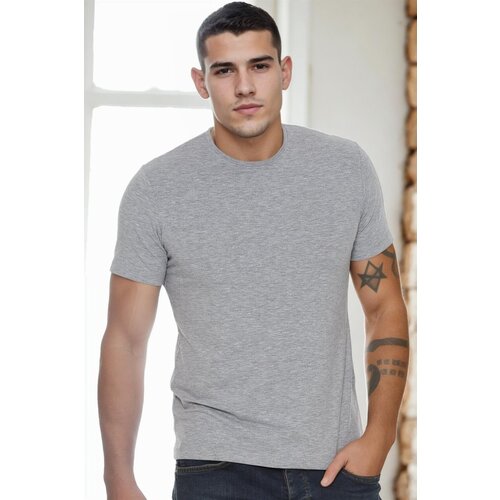 Dewberry T8569 BICYCLE COLLAR MEN'S T-SHIRT-GREY-2 Cene