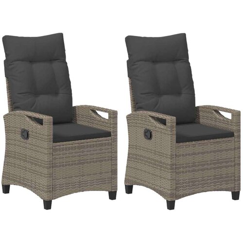  Vrtna stolica 2 pcs Siva i tamno siva 56 x 60 x 112 cm - siva i tamnosiva Slike