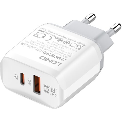 Ldnio kućni punjač A2421C 22.5W pd + fast charger sa type c na iphone lightning kablom beli Slike