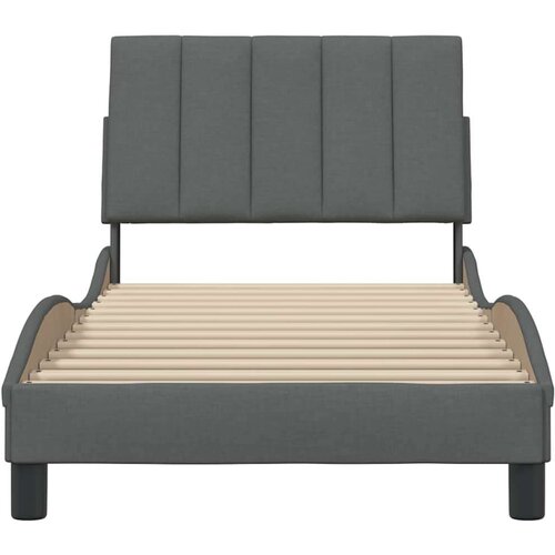 VidaXL Okvir za krevet bez madraca tamnosivi 90x200 cm od tkanine Slike
