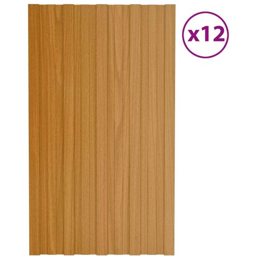 Krovni paneli 12 kom od pocinčanog čelika prirodni 80 x 45 cm Slike