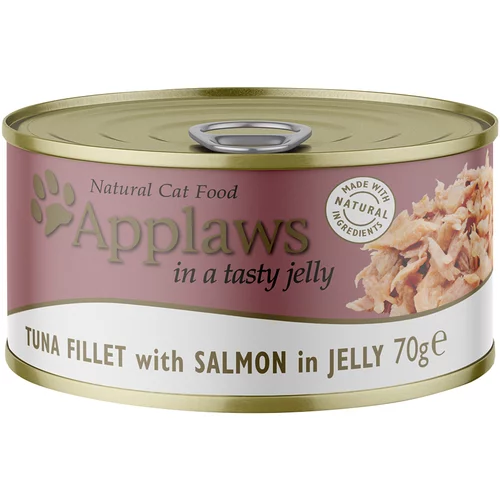Applaws Adult hrana za mačke u želeu 6 x 70 g - Tuna i losos