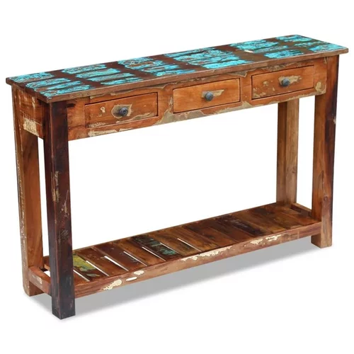  Konzolna mizica iz trdnega predelanega lesa 120x30x76 cm
